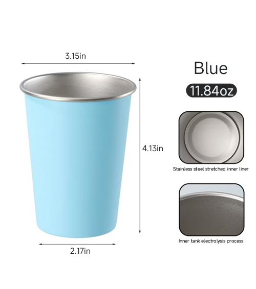 Stainless Steel Reusable Cup –  Multiple Colors、 Hot & Cold Drink Friendly