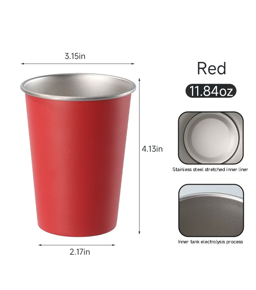 Stainless Steel Reusable Cup –  Multiple Colors、 Hot & Cold Drink Friendly