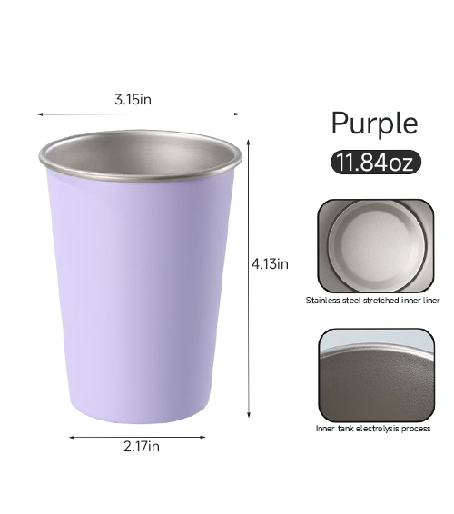 Stainless Steel Reusable Cup –  Multiple Colors、 Hot & Cold Drink Friendly