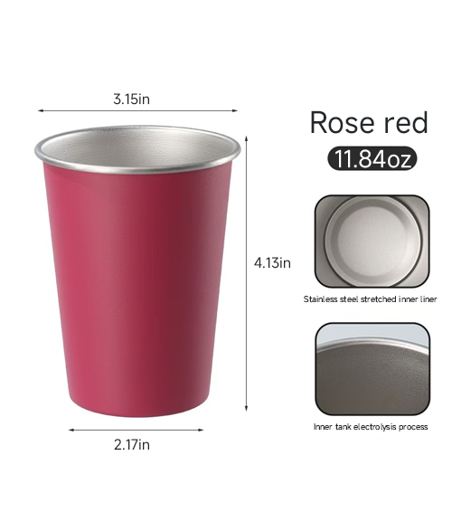 Stainless Steel Reusable Cup –  Multiple Colors、 Hot & Cold Drink Friendly